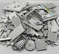 LEGO LIGHT GRAY GREY MIXED BRICKS ~1KG Bundle JOBLOT BULK Spares Star Wars City