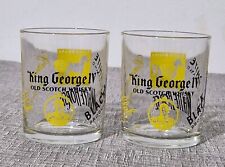 x2 Vintage King George  Canadian Club Old Scotch Whisky Glasses Stackable 250ml