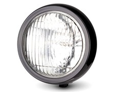 5" Shallow Motorcycle Headlight 12V 55W in Gloss Black - Project Custom Bike