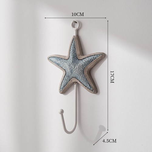 Starfish cast iron wall hooks - iron,