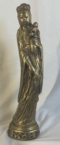 Large golden pottery guanyin - large, golden/pottery