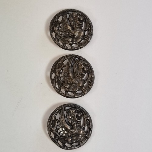 Antique set silver buttons - silver,