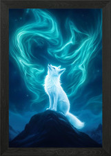 Arctic Fox and Aurora Borealis