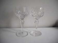 Pair of Stuart Lead Crystal Carlingford Hock Wine Glasses 17.5cm