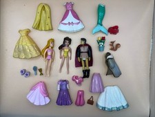 Disney Princess Polly Pocket Fashion Doll Dress Up Rubber Clothes Prince Vintage