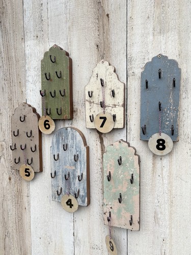 Vintage distressed wooden hook - wooden,