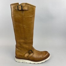 Sendra Tan Leather Pull On Cowboy Biker Riding Pirate Boho Bootie Boots UK4.5