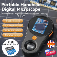 500X Digital Microscope 1080P Video Microscope + Magnifying Glass + 64gb MicroSD