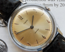 Vintage Timex Marlin Mens Watch 1965 Sunburst Dial Serviced Working Well
