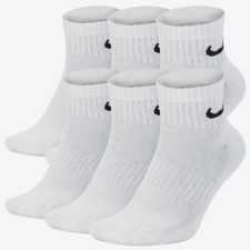 NWT Nike White Ankle Mens Women Socks Everyday Lightweight Cushion Athletic 3-12