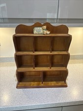 Vintage 1993 Cherished Teddies Display Shelf Wooden Cottagecore Collectible Unit