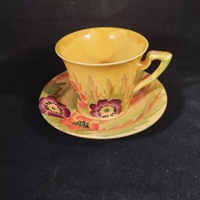 Vintage Carltonware Anenome Art Deco Tea Cup And Saucer 