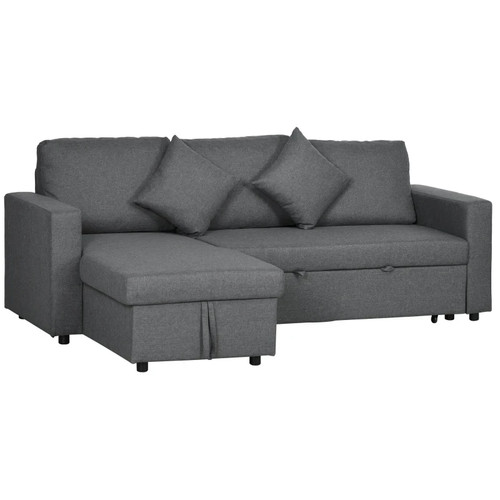 Corner sofa bed with - storage, 3