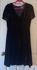 Flattering Kew London  Velvet Silk mix Lined Dress  14  Aubergine  Xmas Party 