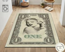 Marilyn Monroe Pattern One Dollar Rug, Money Rug, Music Rug, American Dollar Car