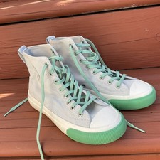 PF.Flyers Men’s 5 /Women’s 6.5 Gray Green Canvas Hightop Sneakers