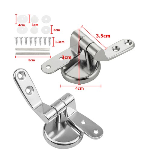 Toilet seat hinges - seat, pair