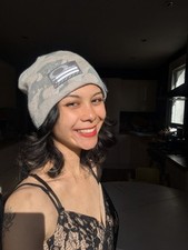 Vintage DEADSTOCK OAKLEY BEANIE HAT Gray CAMO Y2K Mens Unisex Outdoor 50% Wool