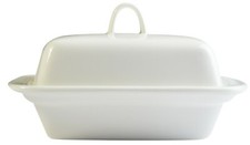 Butter Dish Ceramic White