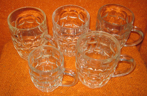 Dimpled pint glass half - glass,