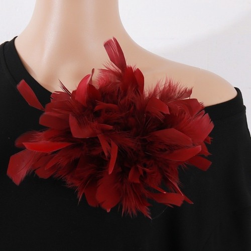 Faux feather brooch - feather,