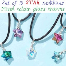 15pcs Glass Star Charm Pendant
