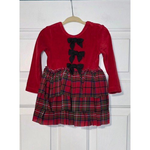 Rufflebutts girls red velour - red,