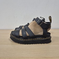 Dr Martens Blaire Black Hydro Leather Chunky Lightweight Platform Sandals Uk 6