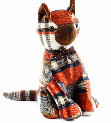 Tartan cat doorstop weighted - tartan,