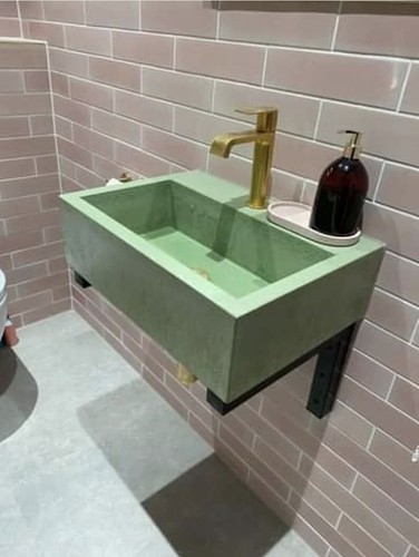 Concrete bathroom sink basin - concrete,