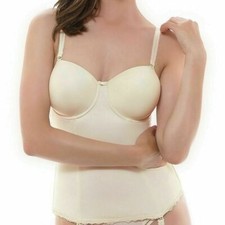 Fantasie Ella Basque Size 30E Ivory Padded Strapless Bridal Bra Suspenders 2000