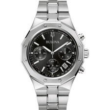 Bulova Silver Mens Chronograph
