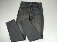 Lee Jeans Rider Mens 30x32 Black Denim Slim Straight Zip Fly Stretch W30 L32