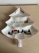 Mason's Ironstone large Christmas Village Christmas shaped serving dish 14"