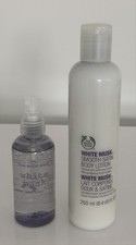 Rare The Body Shop White Musk 100ml Body Mist & Smooth Satin Body Lotion 250ml