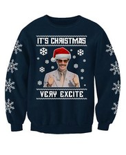 Its Christmas Borat Very Excite Funny Ugly Christmas Jumper Printed Sweatshirt