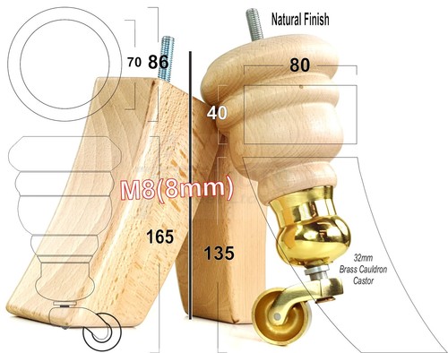 Raw wood furniture legs - raw,