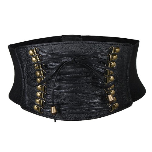 Vintage leather waist belt - vintage,