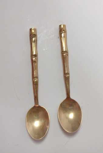 Pair vintage thai brass - of,
