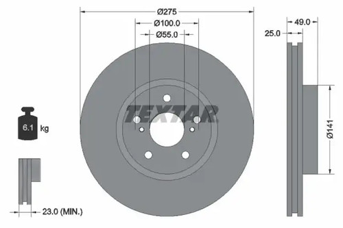 Brake disc internally - 2x,