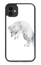 Artic Fox Hunting Rubber Phone Case Jump Jumping Foxes Foxs White Snow Xmas BL43