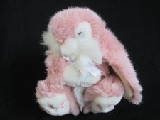 Vintage Keel Toys Simply Soft Collection Pink Bunny Rabbit 7" Soft Toy Plush