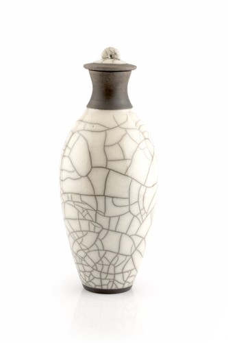 Contemporary lidded raku - a,