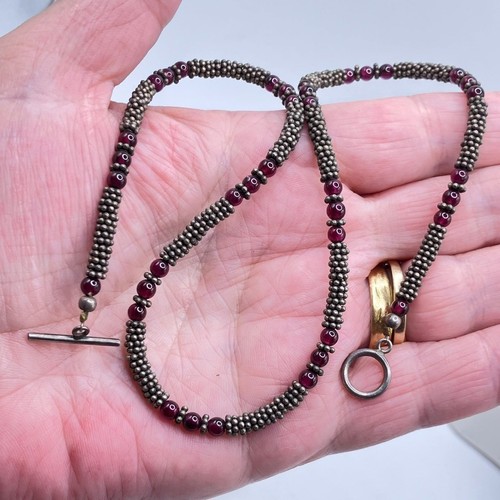 Unmarked silver beaded