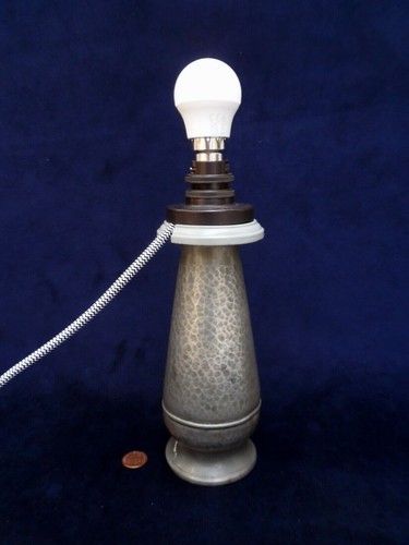 40s pewter table - table, lamp