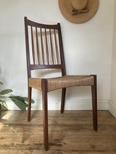 Mid Century Danish Teak and Paper Cord Chair by Arne Hovmand Olsen 