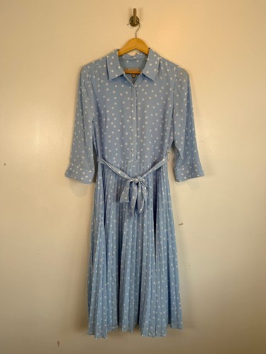 Hobbs dress size blue - 10, polka