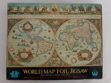 Vintage 1970's - World Map Foil Jigsaw - 500 Piece - 50.8 cm x 35 cm