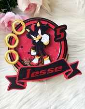 PERSONALISED SHADOW  SONIC Shaker Cake Topper /Cake Decoration Birthday Party