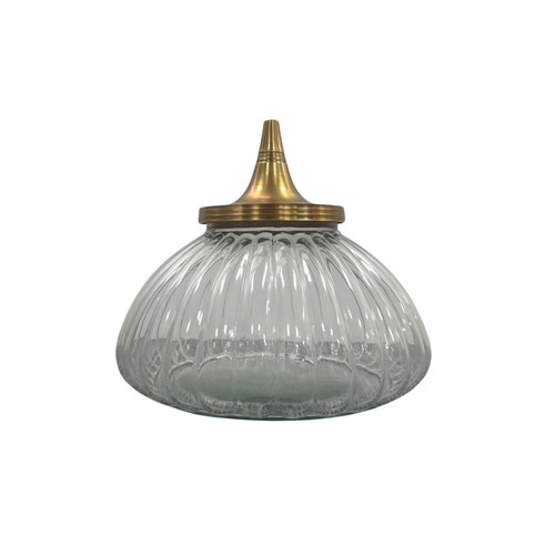 Glass jar with antique brass - jar,
